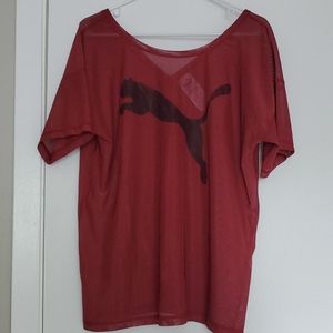 PUMA Mesh Tee - Marroon